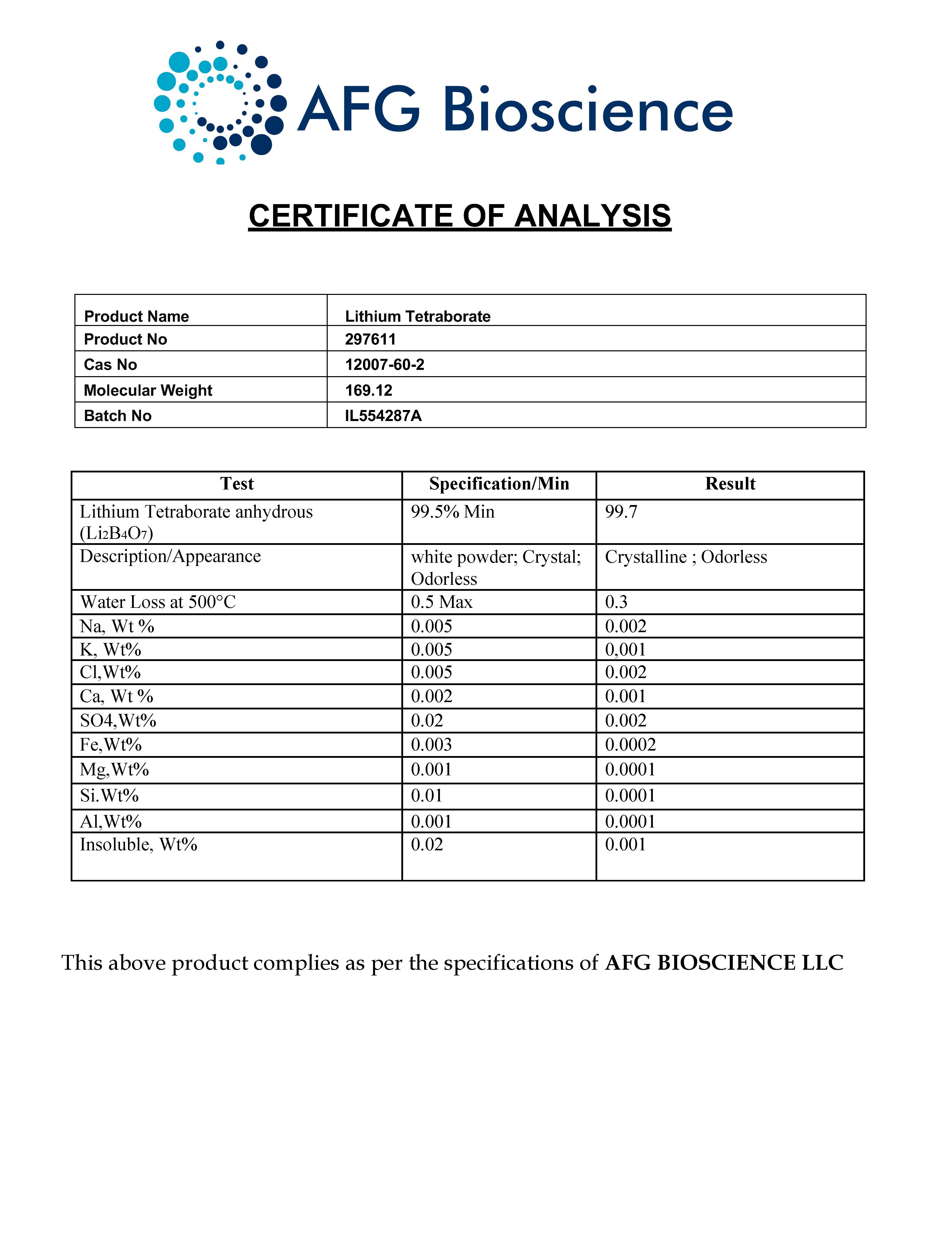 Lithium Tetraborate